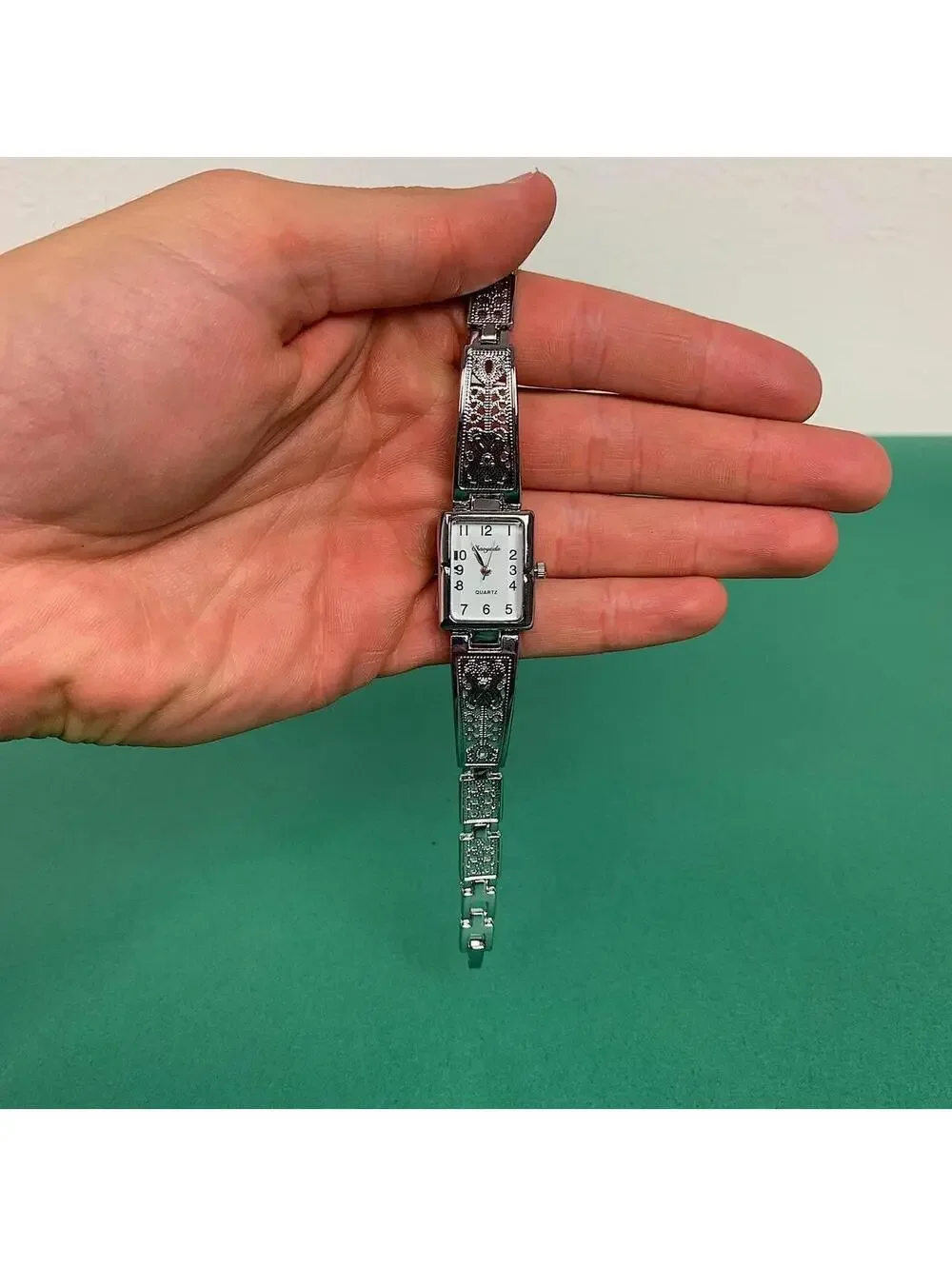 Y2K 2000s Vintage Style Cute Rectangular Butterfly Silver Classy Quartz Watch